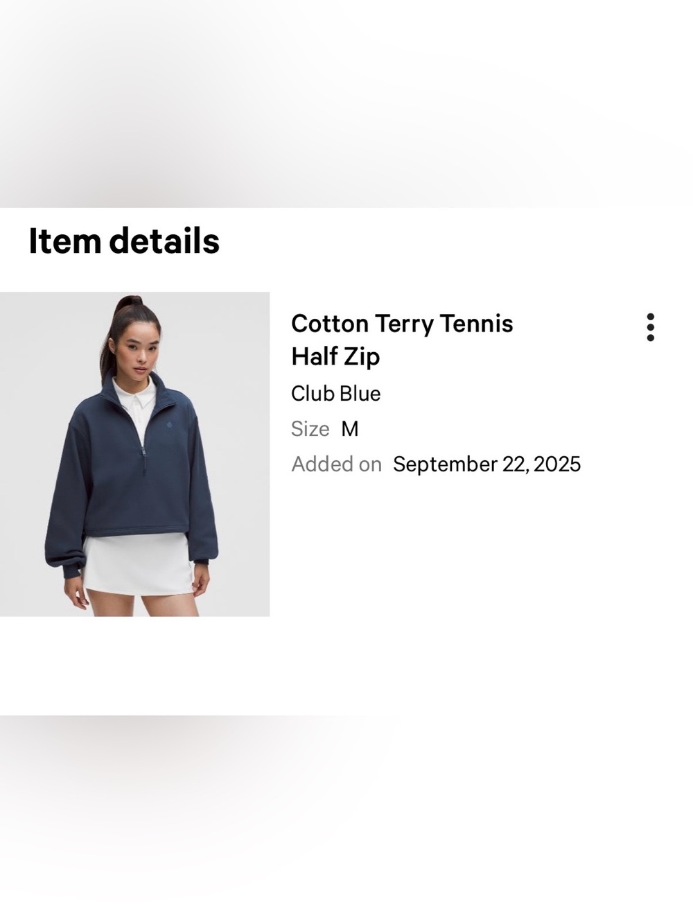 lululemon athletica Cotton Terry Tennis Half Zip - Club Blue